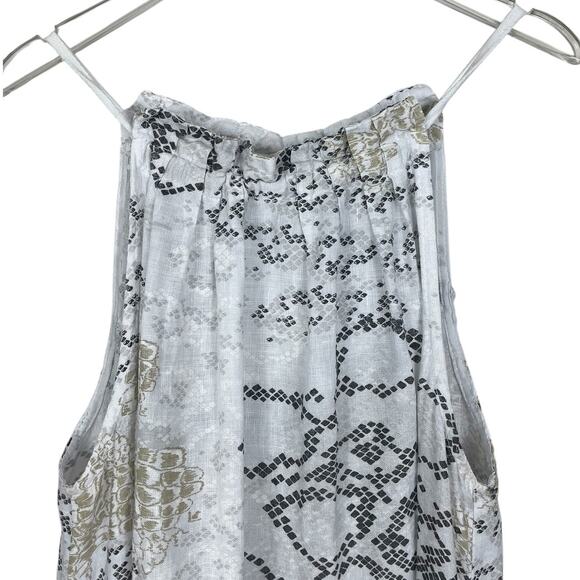 Made In Italy 100% Linen Maxi Dress Boho Vacation Beach Resort Neutral Size M/L - Picture 5 of 15